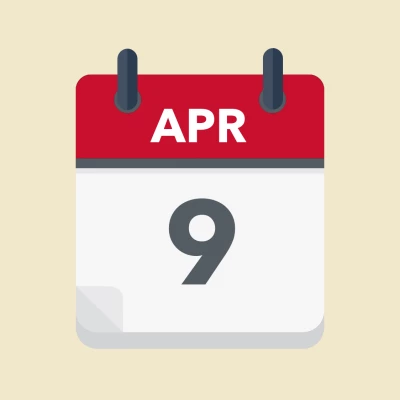 Calendar icon showing 9th April