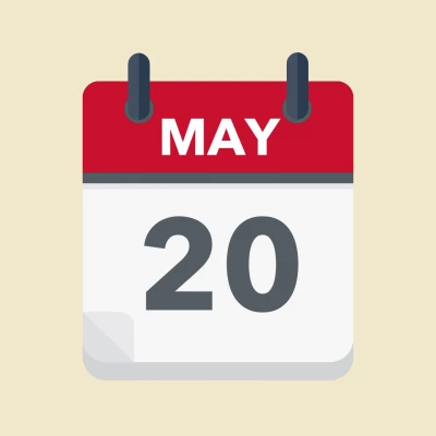 Calendar icon showing 20th May