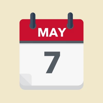 Calendar icon showing 7th May