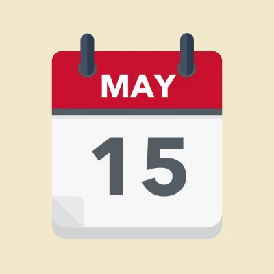 Calendar icon showing 15th May