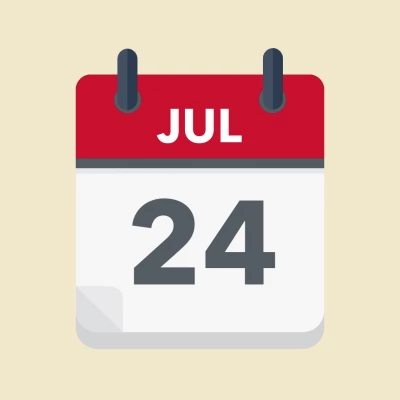 Calendar icon showing 24th July